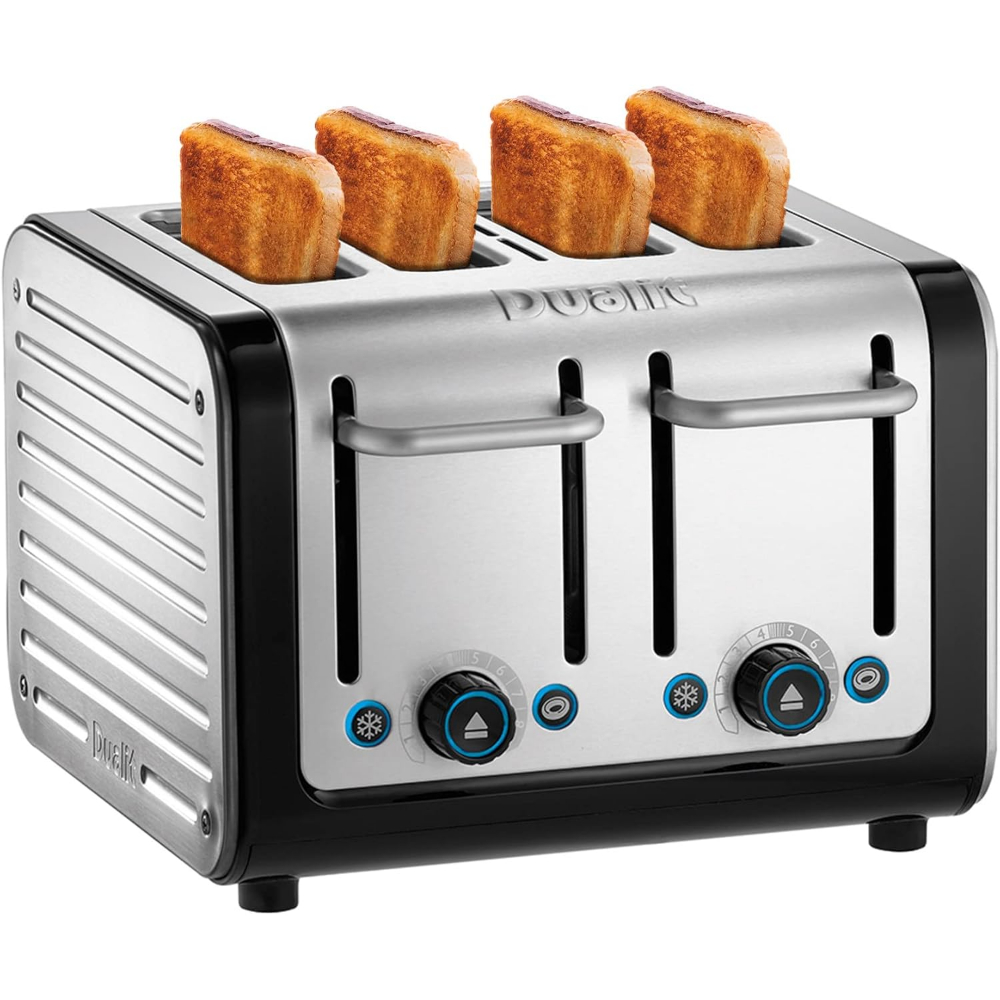 Dualit Architect 4 Slot Toaster - Black & Brushed Stainless Steel