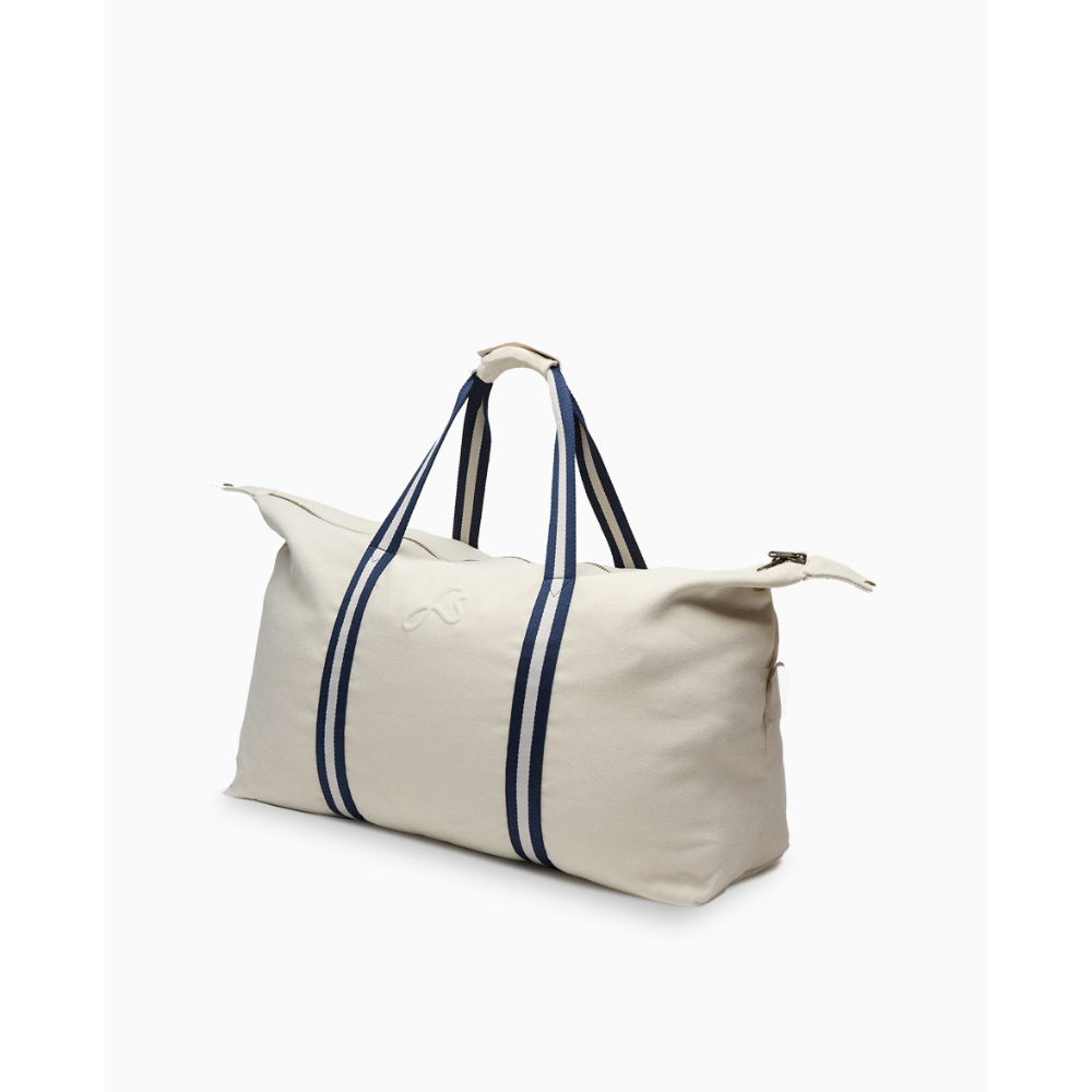 Farans Cream Bodhi Voyager Large Canvas Weekender Bag