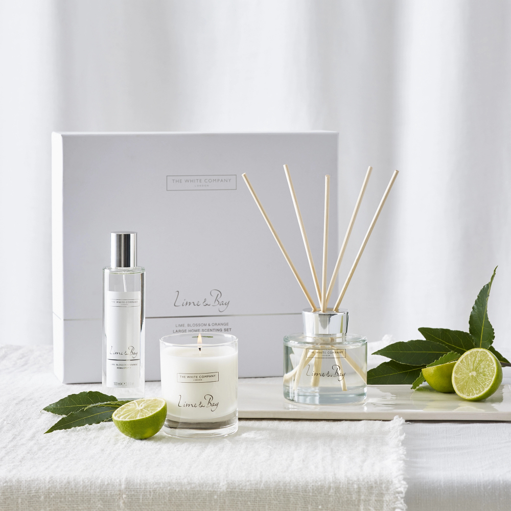 The White Company Lime & Bay Large Home Scenting Set