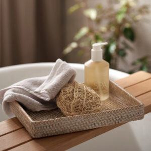 The White Company White Washed Rattan Vanity Tray
