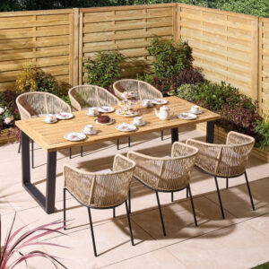 Rowlinson Oslo 6 Seat Dining Set - 210cm Table