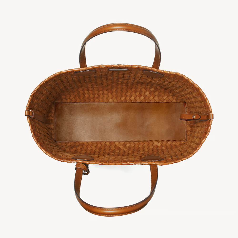 Aspinal of London Large Island Tote - Tan Woven Leather - Image 3