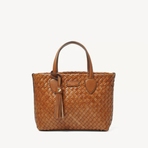 Aspinal of London Small Island Tote - Tan Woven Leather