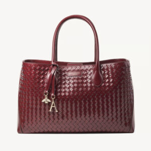 Aspinal of London London Tote - Merlot Woven Leather