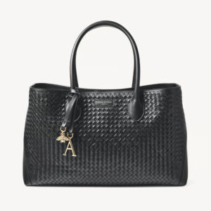 Aspinal of London London Tote - Black Woven Leather