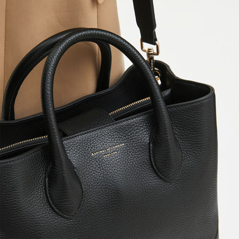 Aspinal of London - London Tote- Black Pebble - Image 3