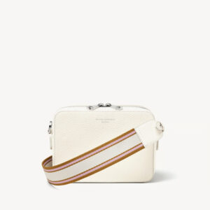 Aspinal of London Camera Crossbody with Interchangeable Straps - Chalk White Pebble