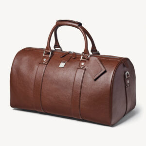 Aspinal of London Boston Duffle Travel Bag - Tobacco Pebble