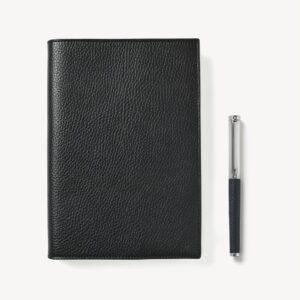 Aspinal of London A5 Refillable Journal & Pen Set - Black Pebble