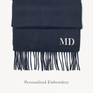 Aspinal of London Pure Cashmere Scarf Navy Cashmere