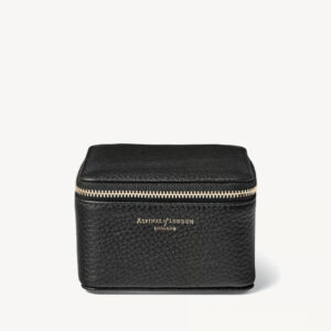 Aspinal of London Travel Watch & Ring Box - Black Pebble