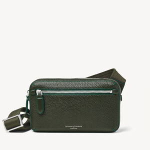 Aspinal of London Reporter Compact Crossbody - Forest Green Pebble