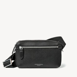 Aspinal of London Reporter Compact Crossbody - Black Pebble