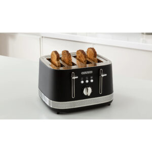 Illumination 4 Slice Toaster Black Stainless Steel