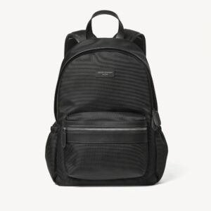 Aspinal of London Men's Backpack - Black Leather-Trim Nylon Canvas