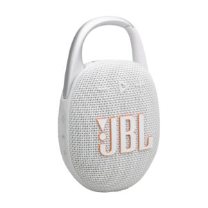 JBL Clip5, portable bluetooth speaker with carabiner, 12H battery, IP67  water & dust proof and Auracast connect - White