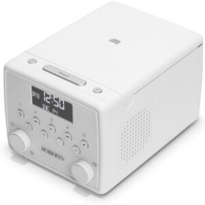 Roberts Sound 49 DAB+/FM Bedside Radio w/ CD & Bluetooth. CD and USB bookmark Stereo White Available Mid July