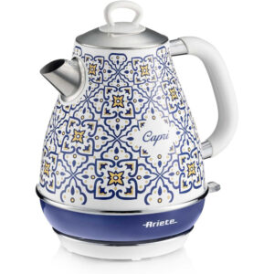 Ariete Capri Jug Style 1.7L Kettle. White and Blue Design