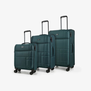 Rock Luggage Tokyo Set of 3 Suitcases in Bottle Green