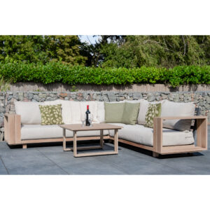 Norfolk Leisure DARLINGTON - Woodlook Aluminium Corner Set with Coffee Table