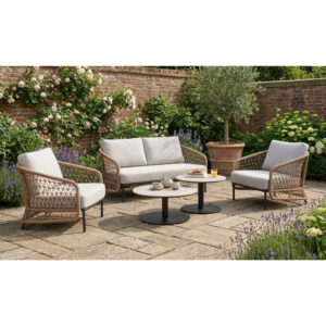 Norfolk Leisure PEAKDALE - Open weave 2 Seater Sofa Set with double coffee tables