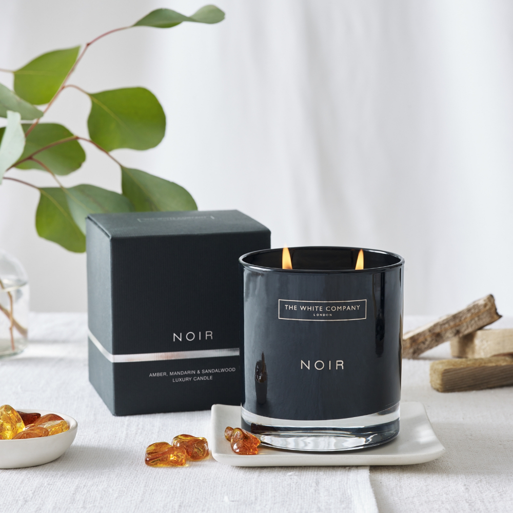 The White Company Noir 2 Wick Candle