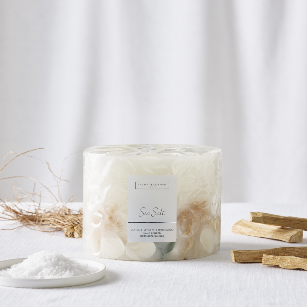 The White Company Sea Salt Large Botanical Candle