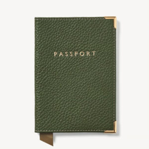 Aspinal of London Passport Cover - Racing Green Pebble