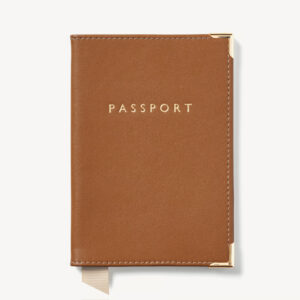 Aspinal of London Passport Cover -  Smooth Tan