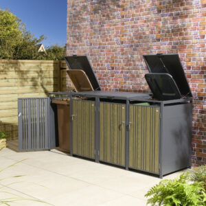 Rowlinson Wimbledon Quadruple Bin Store - Oak