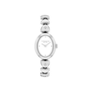 Sammy Stainless Steel Heart Bracelet Watch with White Dial