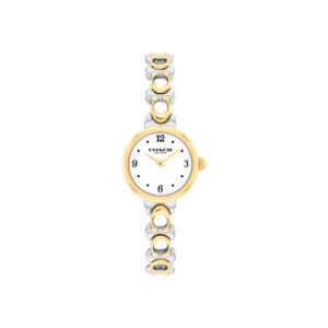 Iris Two Tone Stainless Steel and Gold plated bracelet watch with Chalk Lacquered dial