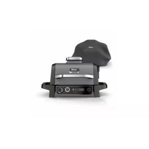 Ninja Woodfire Electric BBQ Grill/Smoker with Cover OG703UK Grey/ Black