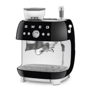 Smeg Retro Design Espresso Machine with Bean Grinder Black