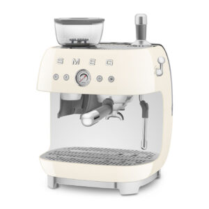 Smeg Retro Design Espresso Machine with Bean Grinder Cream