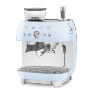 Smeg Retro Design Espresso Machine with Bean Grinder Pastel Blue