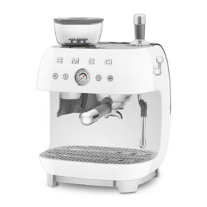 Smeg Retro Design Espresso Machine with Bean Grinder White