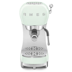 Smeg ECF02PGUK 50's Style Espresso Coffee Machine with Steam Wand, Pastle Green